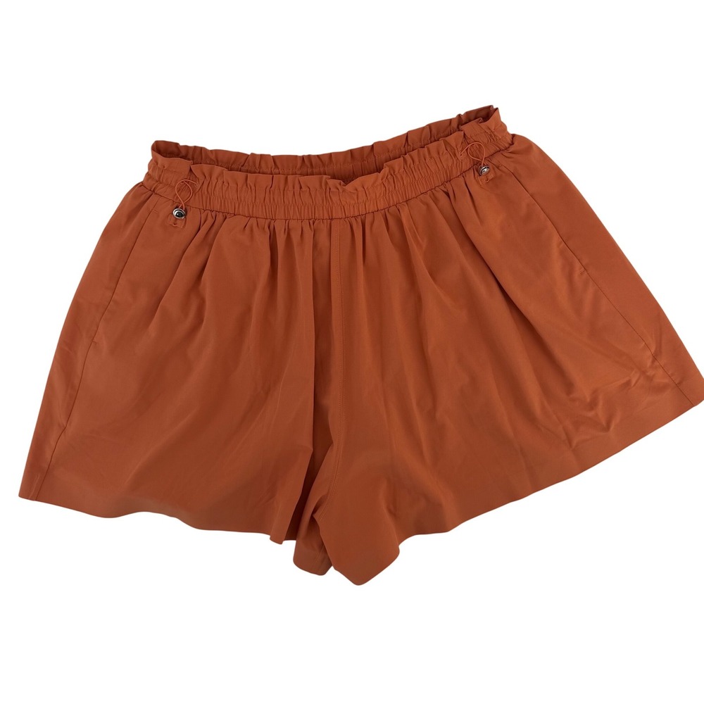 Athleta Alicia Keys Orange Lined Running Shorts Women's Medium Athletic